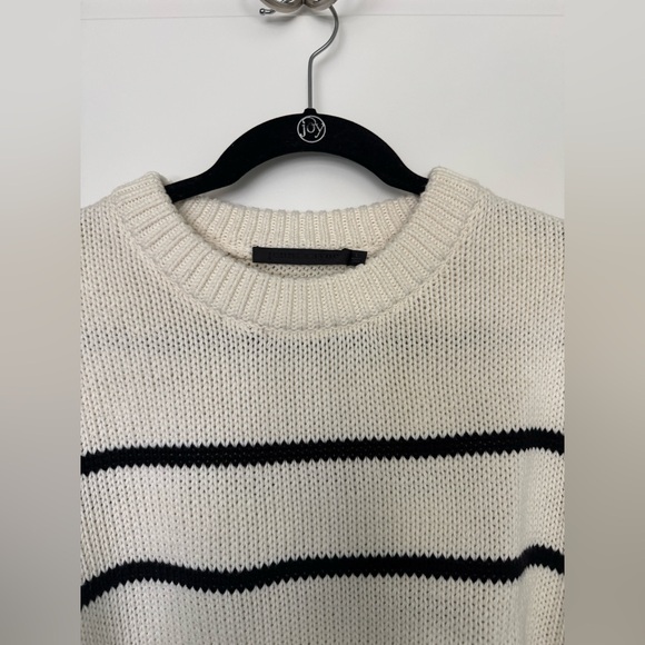 Jenni Kayne Chloe Crewneck striped cotton sweater - Ivory with black stripes - Picture 6 of 7